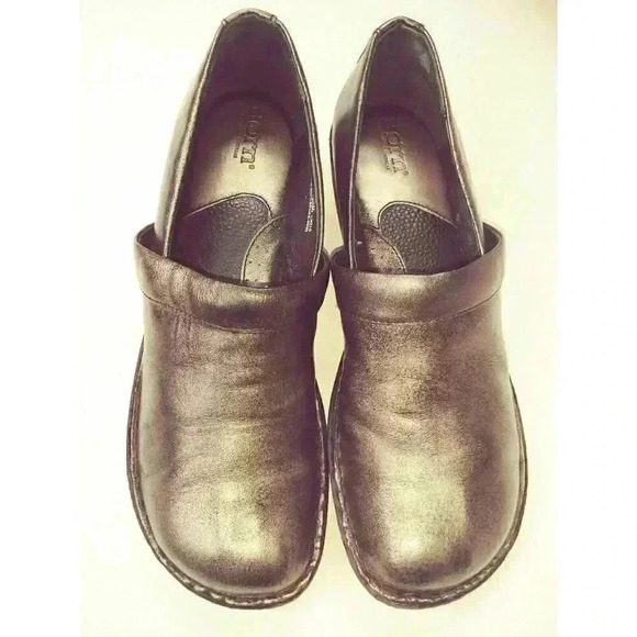 BOC Born Concept Peggy Womans US 8.5 Dark Gray  Leather Slip On Clogs Shoes - Picture 8 of 12